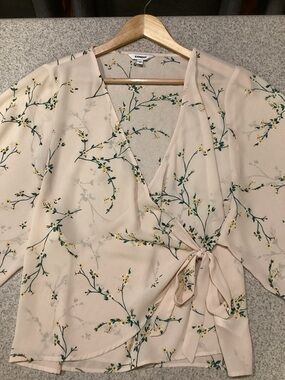Express Floral Wrap Top